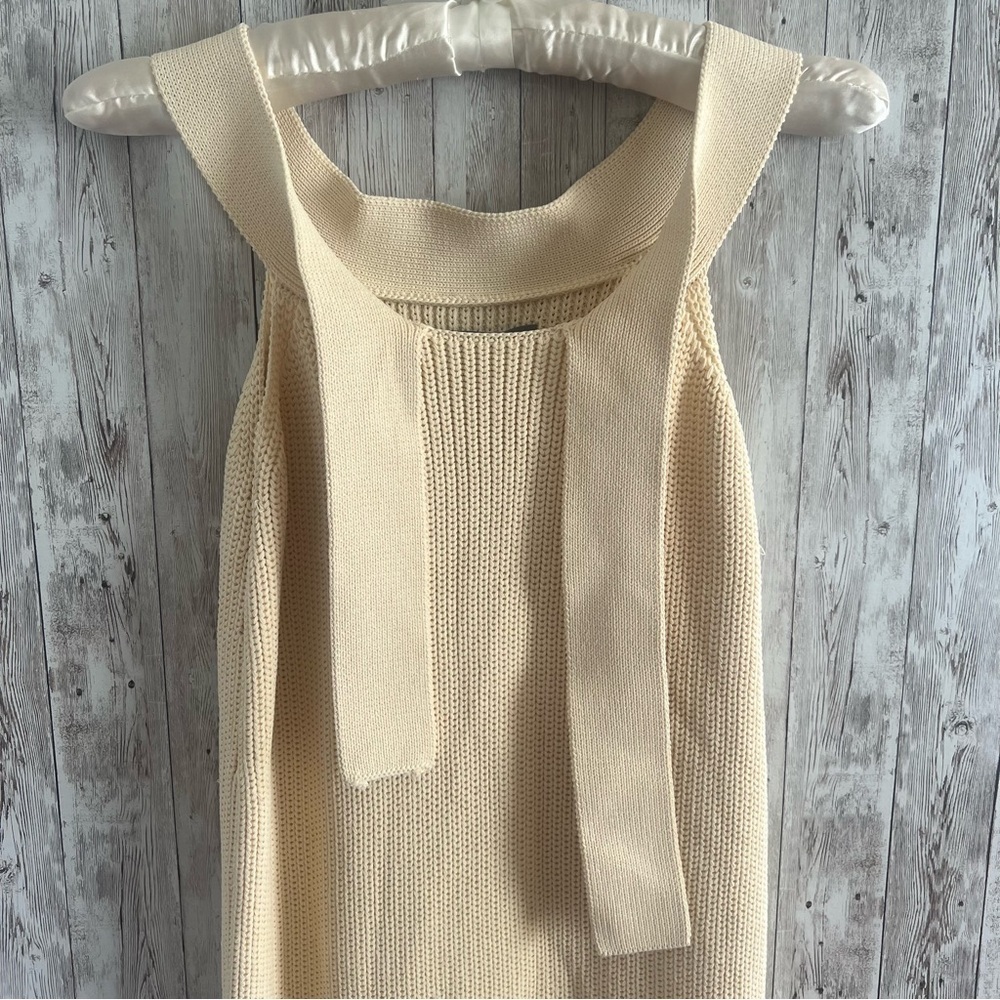 Sunday in Brooklyn Anthropologie Knit Ribbed Sweater Neutral Tan Maxi Dress XS - Picture 2 of 9